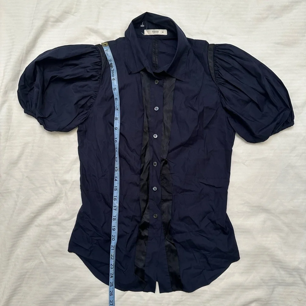 Prada black cotton women shirt size 6 - Picture 1 of 16